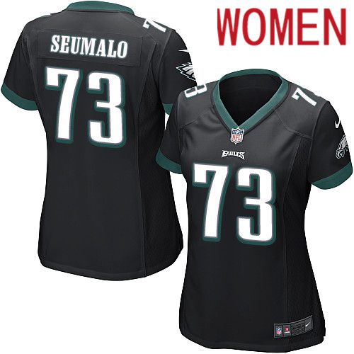 Women Philadelphia Eagles #73 Isaac Seumalo Nike Black Game NFL Jersey
